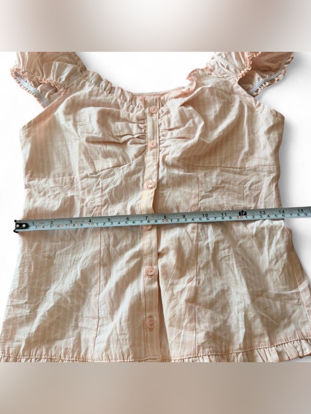 Women's Pink Ruffle Button-Front Blouse - Picture 4 of 7